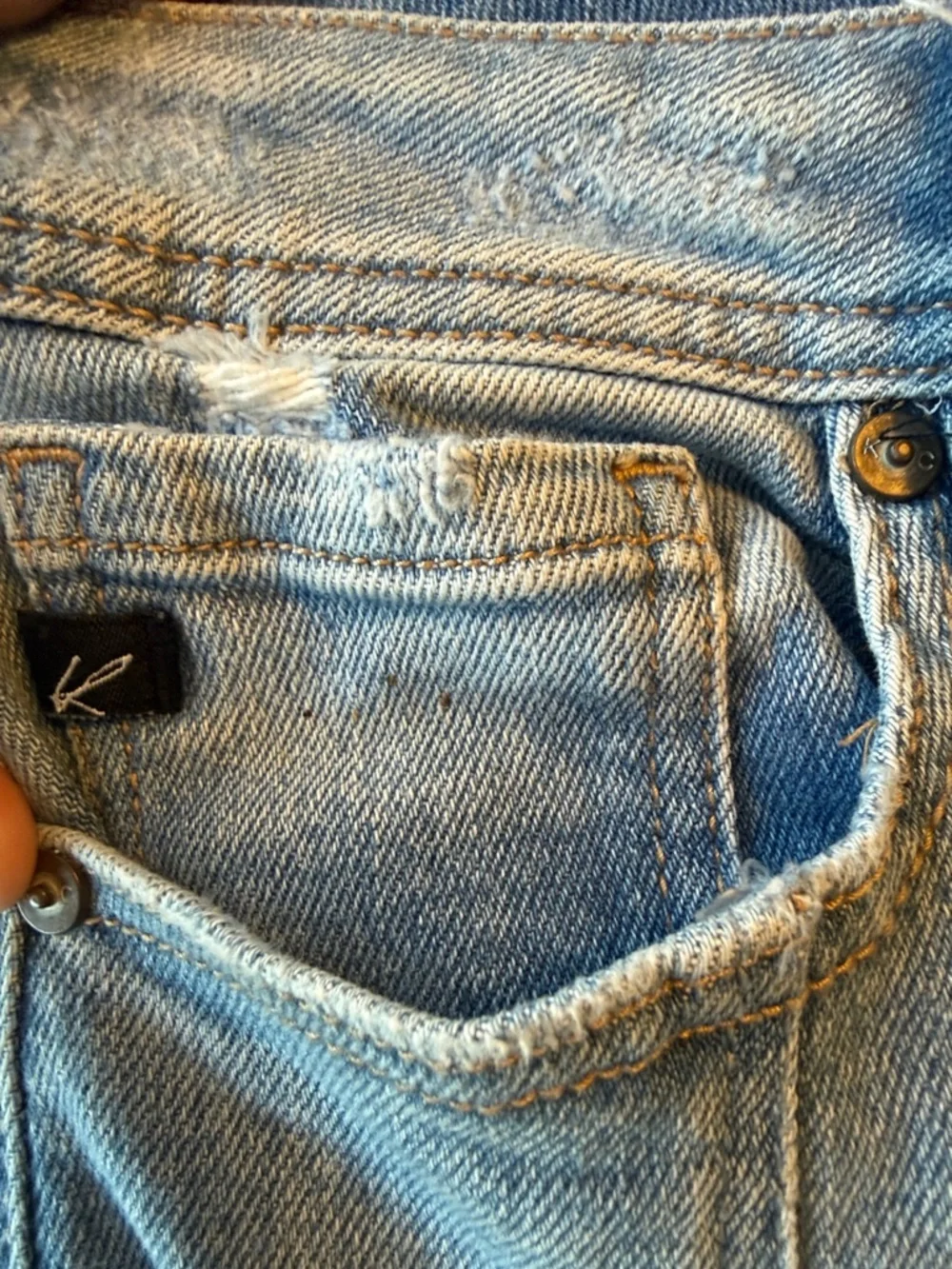 KanCan Medium Blue Flare Jeans with Frayed Hem size 29 - Picture 7 of 7